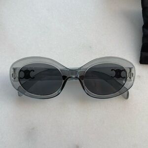 Grey Trendy Oval Glasses